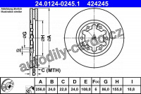 Brzdový kotouč ATE 24.0124-0245 (AT 424245) Brzdový kotouč ATE 24.0124-0245 (AT 424245)