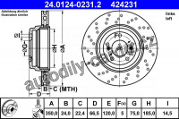 Brzdový kotouč ATE 24.0124-0231 (AT 424231) Brzdový kotouč ATE 24.0124-0231 (AT 424231)