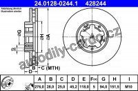 Brzdový kotouč ATE 24.0128-0244 (AT 428244) Brzdový kotouč ATE 24.0128-0244 (AT 428244)