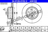 Brzdový kotouč ATE 24.0126-0152 (AT 426152) Brzdový kotouč ATE 24.0126-0152 (AT 426152)