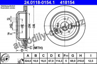 Brzdový kotouč ATE 24.0118-0154 (AT 412138) Brzdový kotouč ATE 24.0118-0154 (AT 412138)