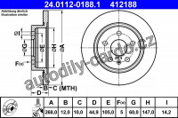 Brzdový kotouč ATE 24.0112-0188 (AT 412188) Brzdový kotouč ATE 24.0112-0188 (AT 412188)