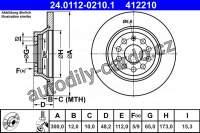 Brzdový kotouč ATE 24.0112-0210 (AT 412210) Brzdový kotouč ATE 24.0112-0210 (AT 412210)