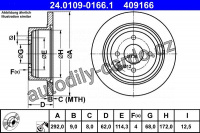 Brzdový kotouč ATE 24.0109-0166 (AT 409166) Brzdový kotouč ATE 24.0109-0166 (AT 409166)
