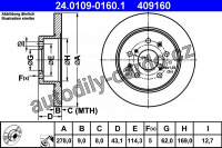 Brzdový kotouč ATE 24.0109-0160 (AT 409160) Brzdový kotouč ATE 24.0109-0160 (AT 409160)