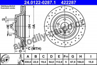 Brzdový kotouč ATE 24.0122-0287 (AT 422287) Brzdový kotouč ATE 24.0122-0287 (AT 422287)