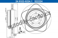 Brzdový kotouč ATE 24.0322-0224 (AT 522224) Brzdový kotouč ATE 24.0322-0224 (AT 522224)