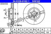Brzdový kotouč ATE 24.0328-0162 (AT 528162) Brzdový kotouč ATE 24.0328-0162 (AT 528162)