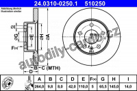 Brzdový kotouč ATE 24.0310-0250 (AT 510250) - Power Disc