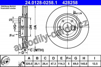 Brzdový kotouč ATE 24.0128-0258 (AT 428258)