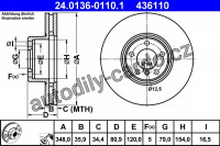 Brzdový kotouč ATE 24.0136-0110 (AT 436110) Brzdový kotouč ATE 24.0136-0110 (AT 436110)