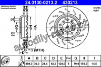 Brzdový kotouč ATE 24.0130-0213 (AT 430213) Brzdový kotouč ATE 24.0130-0213 (AT 430213)