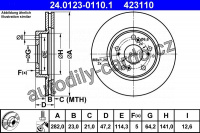 Brzdový kotouč ATE CRYO 24.0123-0110 (AT 423110) Brzdový kotouč ATE CRYO 24.0123-0110 (AT 423110)