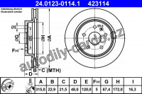 Brzdový kotouč ATE 24.0123-0114 (AT 423114) Brzdový kotouč ATE 24.0123-0114 (AT 423114)