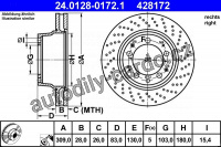 Brzdový kotouč ATE 24.0128-0172 (AT 428172) - PORSCHE