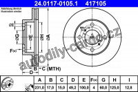 Brzdový kotouč ATE 24.0117-0105 (AT 417105) - SUZUKI Brzdový kotouč ATE 24.0117-0105 (AT 417105) - SUZUKI
