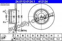 Brzdový kotouč ATE 24.0112-0124 (AT 412124) - BMW Brzdový kotouč ATE 24.0112-0124 (AT 412124) - BMW