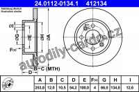Brzdový kotouč ATE 24.0112-0134 (AT 412134) - RENAULT