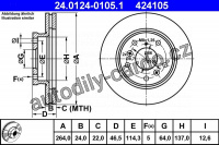 Brzdový kotouč ATE 24.0124-0105 (AT 424105) - MAZDA