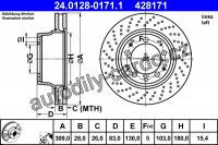 Brzdový kotouč ATE 24.0128-0171 (AT 428171) - PORSCHE