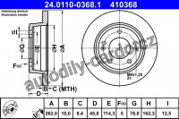 Brzdový kotouč ATE 24.0110-0368 (AT 410368) Brzdový kotouč ATE 24.0110-0368 (AT 410368)