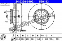 Brzdový kotouč ATE 24.0330-0193 (AT 530193) Brzdový kotouč ATE 24.0330-0193 (AT 530193)