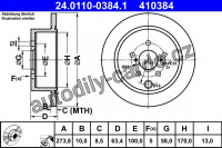 Brzdový kotouč ATE 24.0110-0384 (AT 410384) Brzdový kotouč ATE 24.0110-0384 (AT 410384)