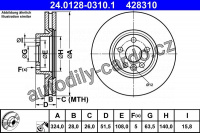 Brzdový kotouč ATE 24.0128-0310 (AT 428310) Brzdový kotouč ATE 24.0128-0310 (AT 428310)