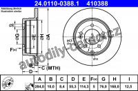 Brzdový kotouč ATE 24.0110-0388 (AT 410388) Brzdový kotouč ATE 24.0110-0388 (AT 410388)