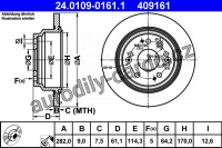 Brzdový kotouč ATE 24.0109-0161 (AT 409161) Brzdový kotouč ATE 24.0109-0161 (AT 409161)