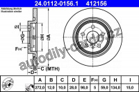 Brzdový kotouč ATE 24.0112-0156 (AT 412156) - CITROËN, FIAT, LANCIA Brzdový kotouč ATE 24.0112-0156 (AT 412156) - CITROËN, FIAT, LANCIA