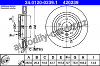 Brzdový kotouč ATE 24.0120-0239 (AT 420239) Brzdový kotouč ATE 24.0120-0239 (AT 420239)