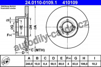Brzdový kotouč ATE 24.0110-0109 (AT 410109) - BMW Brzdový kotouč ATE 24.0110-0109 (AT 410109) - BMW