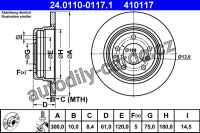 Brzdový kotouč ATE 24.0110-0117 (AT 410117) - BMW