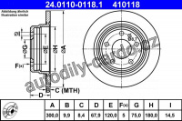 Brzdový kotouč ATE 24.0110-0118 (AT 410118) - BMW Brzdový kotouč ATE 24.0110-0118 (AT 410118) - BMW
