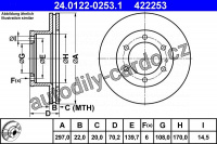 Brzdový kotouč ATE 24.0122-0253 (AT 422253) Brzdový kotouč ATE 24.0122-0253 (AT 422253)