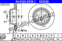 Brzdový kotouč ATE 24.0322-0236 (AT 522236)