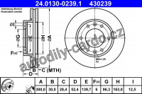 Brzdový kotouč ATE 24.0130-0239 (AT 430239) Brzdový kotouč ATE 24.0130-0239 (AT 430239)
