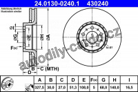 Brzdový kotouč ATE 24.0130-0240 (AT 430240) Brzdový kotouč ATE 24.0130-0240 (AT 430240)