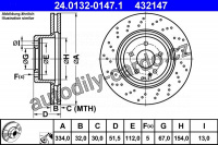 Brzdový kotouč ATE 24.0132-0147 (AT 432147) Brzdový kotouč ATE 24.0132-0147 (AT 432147)