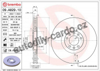 Brzdový kotouč BREMBO 09.A829.10 - PEUGEOT Brzdový kotouč BREMBO 09.A829.10 - PEUGEOT