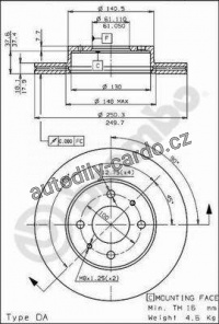 Brzdový kotouč BREMBO 09.5746.10 - NISSAN Brzdový kotouč BREMBO 09.5746.10 - NISSAN