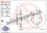 Brzdový kotouč BREMBO 09.5783.10 - PORSCHE Brzdový kotouč BREMBO 09.5783.10 - PORSCHE