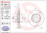 Brzdový kotouč BREMBO 09.7628.14 - OPEL