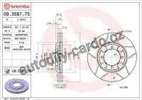 Brzdový kotouč BREMBO MAX 09.5587.75 - HYUNDAI