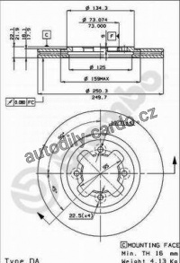 Brzdový kotouč BREMBO 09.4789.10 - NISSAN Brzdový kotouč BREMBO 09.4789.10 - NISSAN