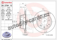 Brzdový kotouč BREMBO 09.5784.10 - PORSCHE