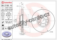Brzdový kotouč BREMBO 09.C133.11 - CITROËN, DS, PEUGEOT
