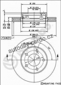 Brzdový kotouč BREMBO 09.4866.10 - FORD
