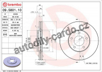 Brzdový kotouč BREMBO 09.5801.10 - CHRYSLER